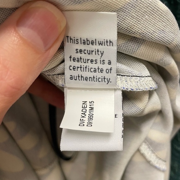 Diane Von Furstenburg DVF Blue Kaden Rivera Buds Leaf Silk Dress Size 8 - Picture 13 of 14